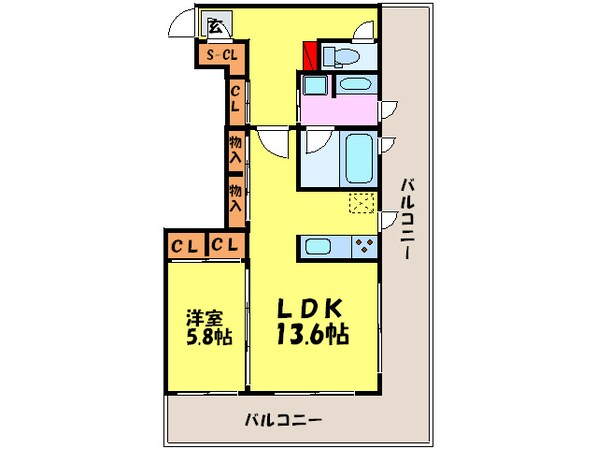 テングッド渡辺通の物件間取画像